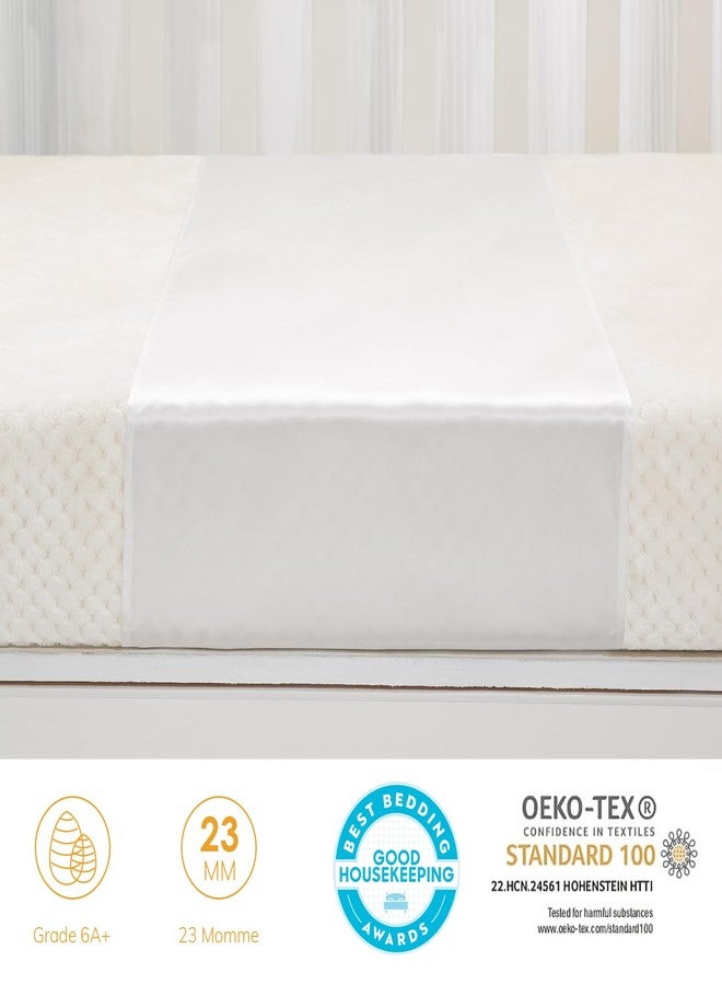 PROMEED 2 Pack 23 Momme Silk Crib Slip for Baby Hair, No More Bed Head and Baby Bald Spots, 100% Silk Crib/Bassinet Sheets for Baby Boy/Girl (White) - Image 3